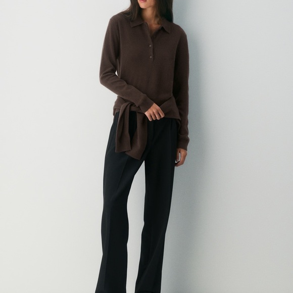 Aritzia brown cashmere polo size S - Picture 3 of 5